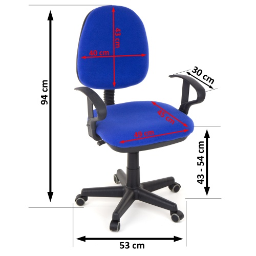 Fotel biurowy 2030 P - niebieski